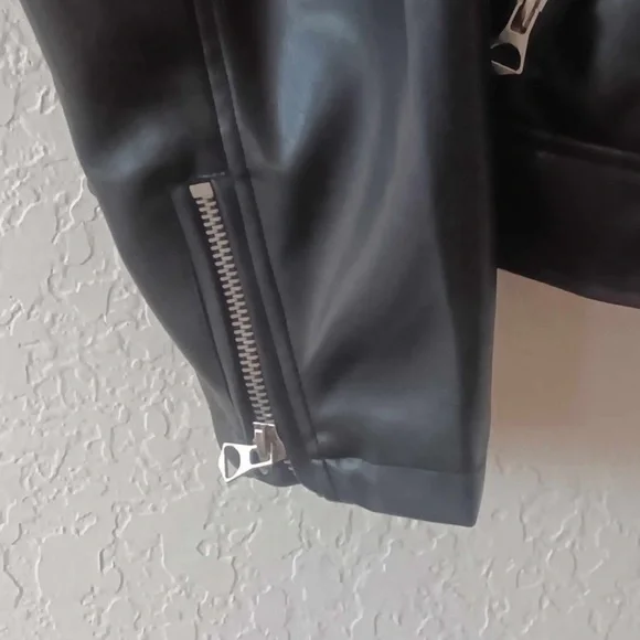 Torrid Asymmetrical Black Faux Leather Moto Jacket - Picture 8 of 12